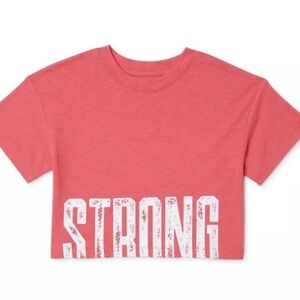 ATHLETIC WORKS Cropped Top Size 14-16 XL Girls Coral STRONG NWOT